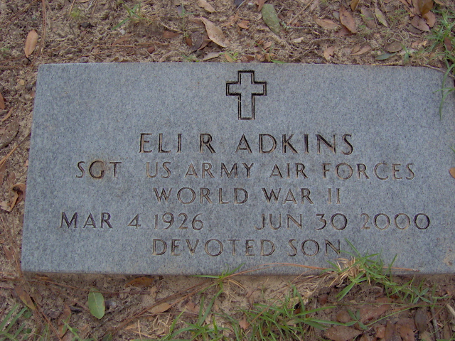 Headstone for Adkins, Eli R
